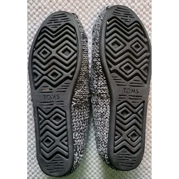 WOMENS TOMS SIZE 9.5 GRAY/BLACK FLANNEL‎ ALPARGATA SLIP ON SHOES FLATS - Picture 6 of 7